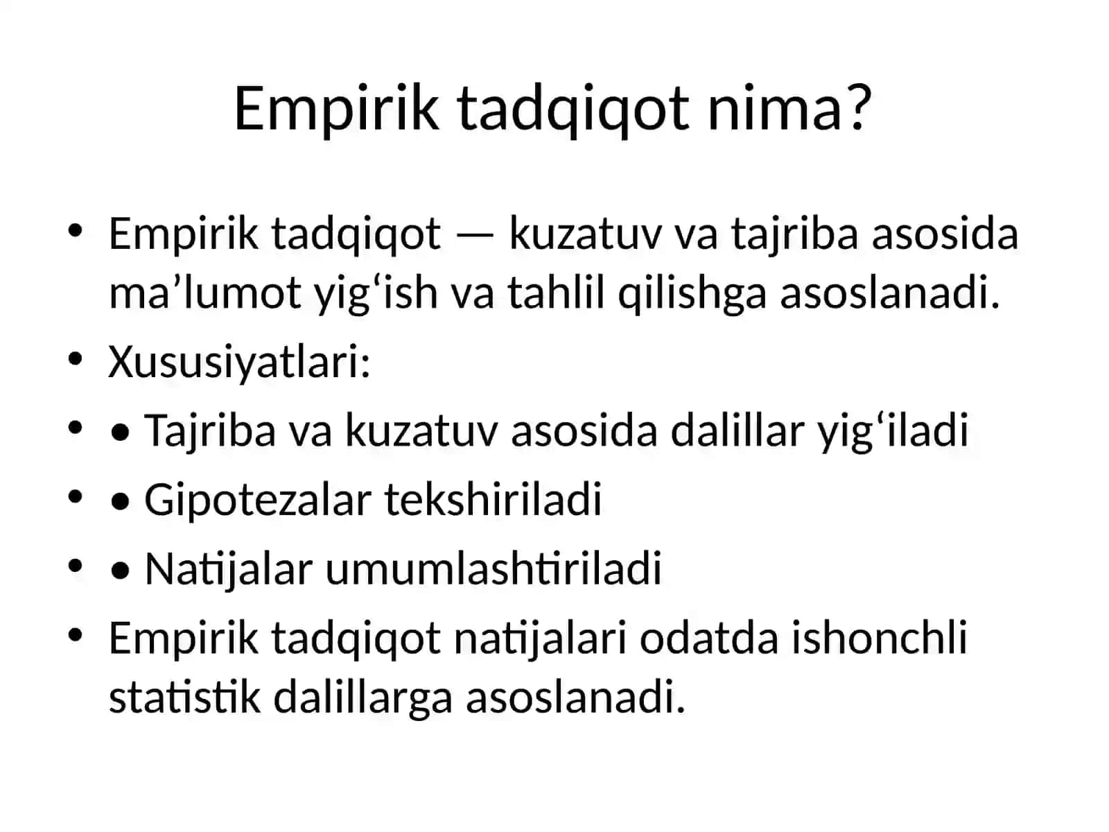 Empirik ilmiy tadqiqot usullari 4