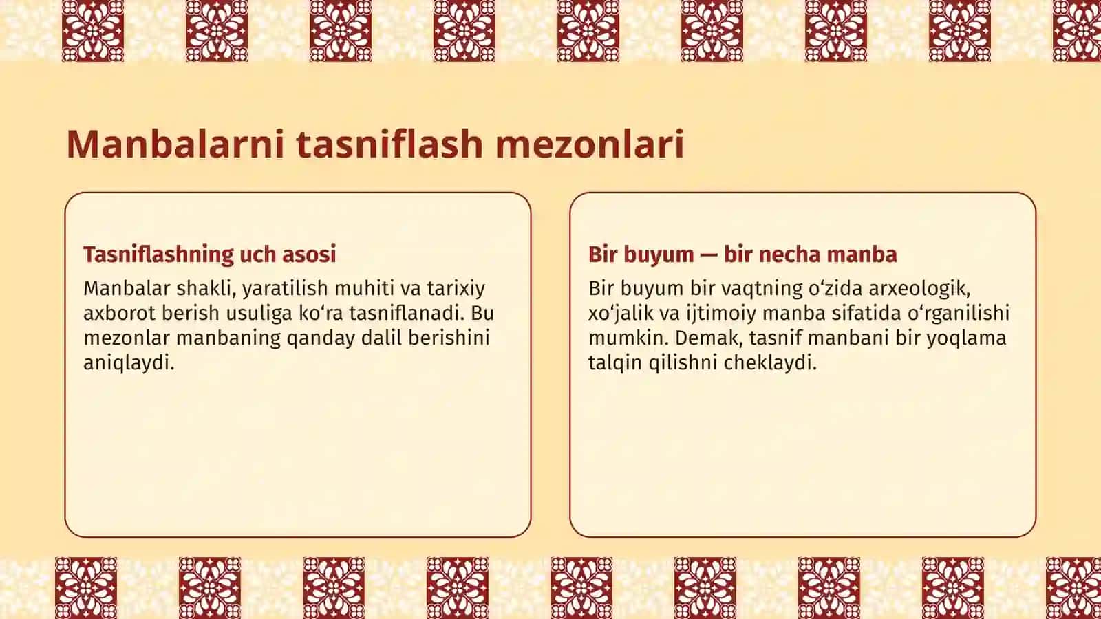 Mavzu:O‘zbekiston qadimiy davri manbalari 4