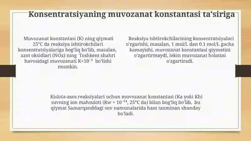 Kimyoviy muvozanat konstantasi 4