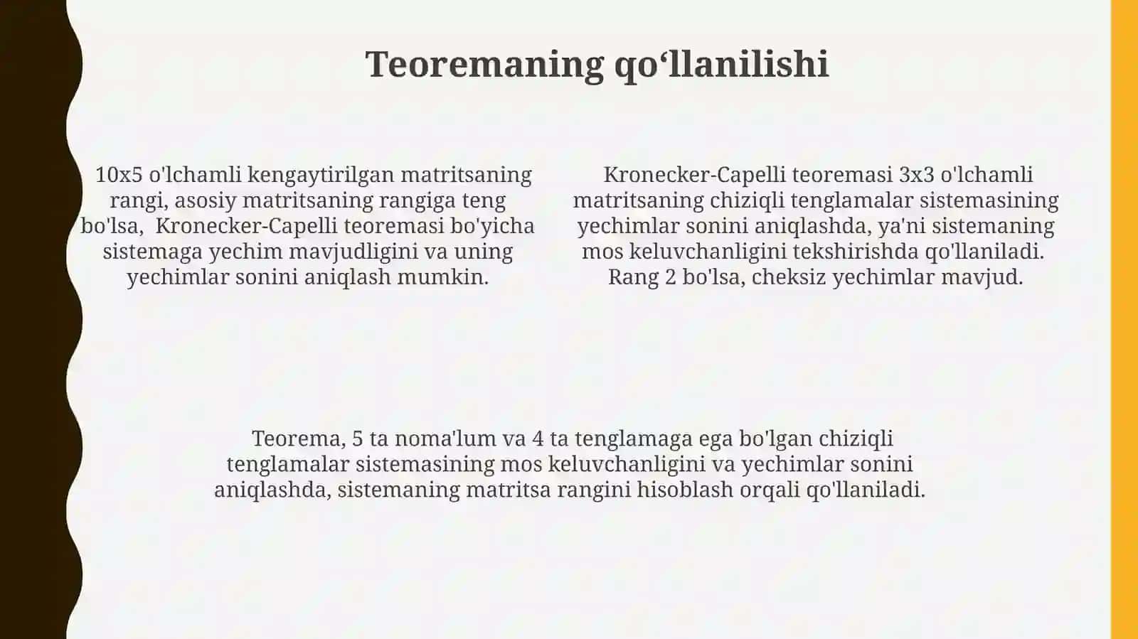 Matritsaning rangi.Kronekar-Kapelli teoremasi 4