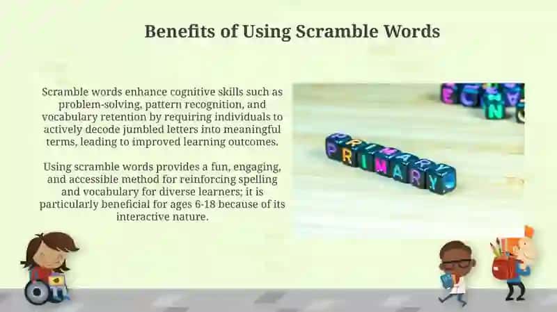 Scramble words metodi bòyicha 10 ta activity yaratish 4