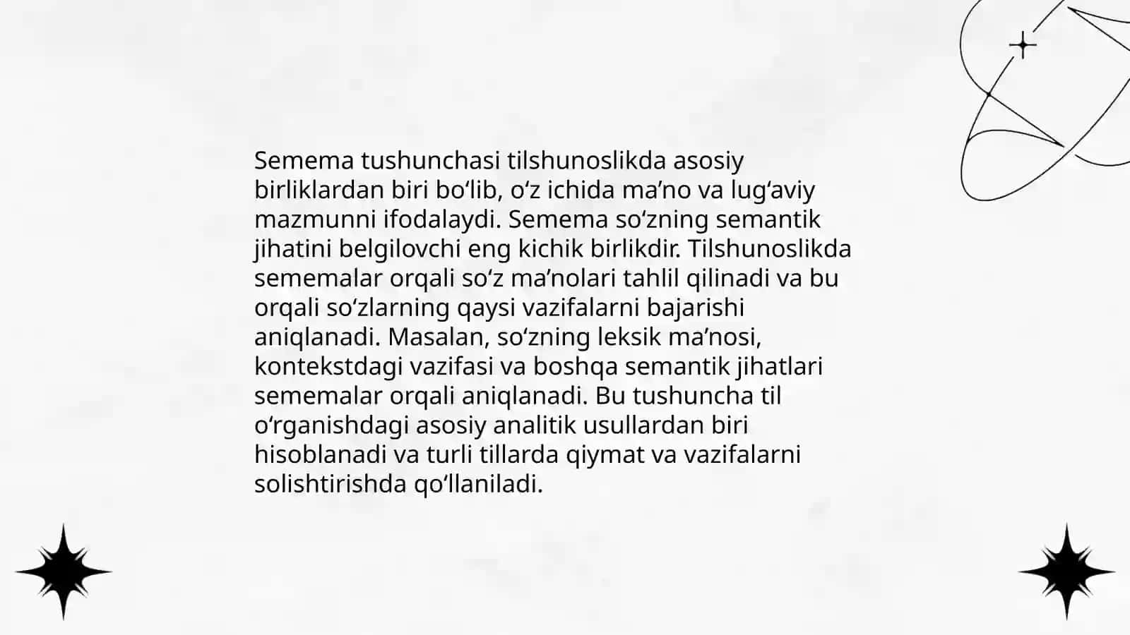 Leksimalarning semantik tabiati. Leksima Semima 4