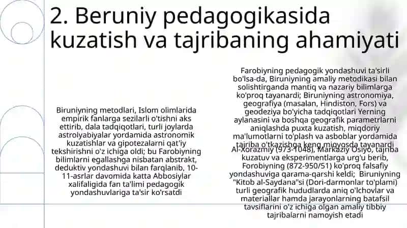 Abu Rayhon Beruniy Abu Nasir Farobiyning pedagogik qarashlari 4