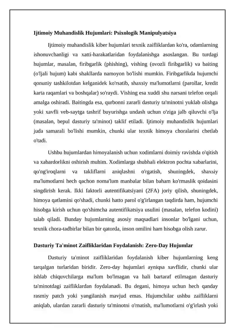 Kiber hujum turlari va ularga qarshi himoya choralari 4