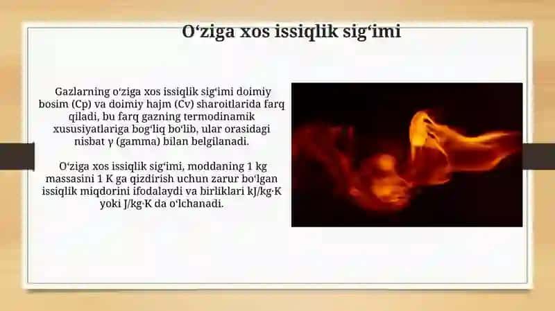 Gazlarning issiqlik sig'imi 4