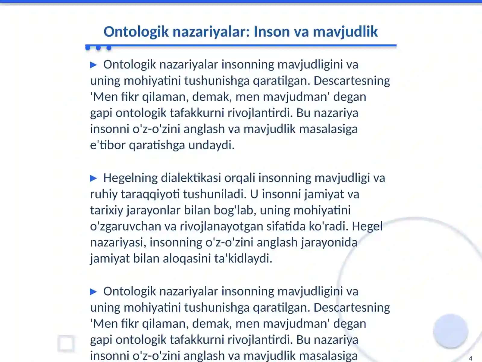 Falsafada insonning mohiyatiga oid qarashlar tasnifi 4