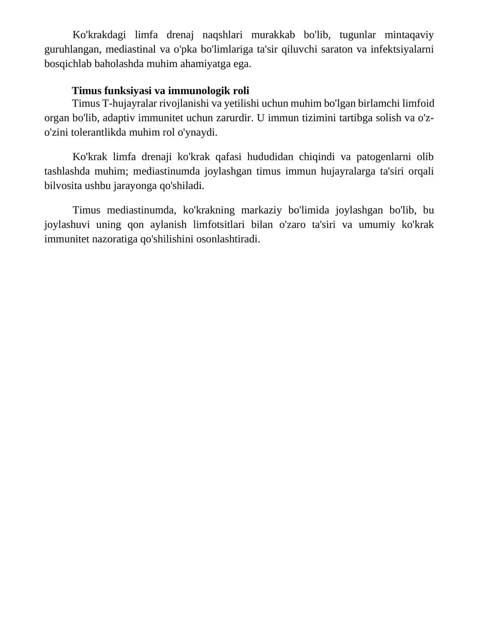 Koʻkrak qafasi limfa drenji 4