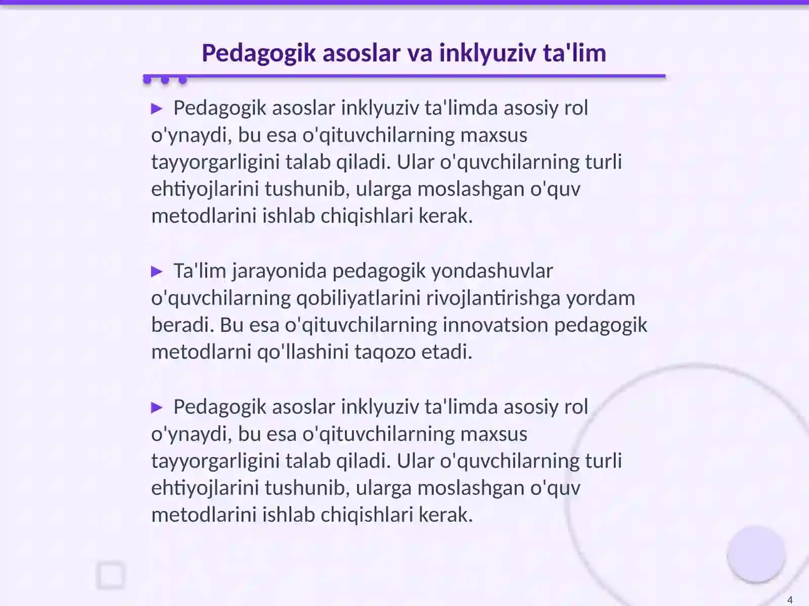 Inklyuziv ta'limning pedagagik vs X.psixologik xususiyatlari 4