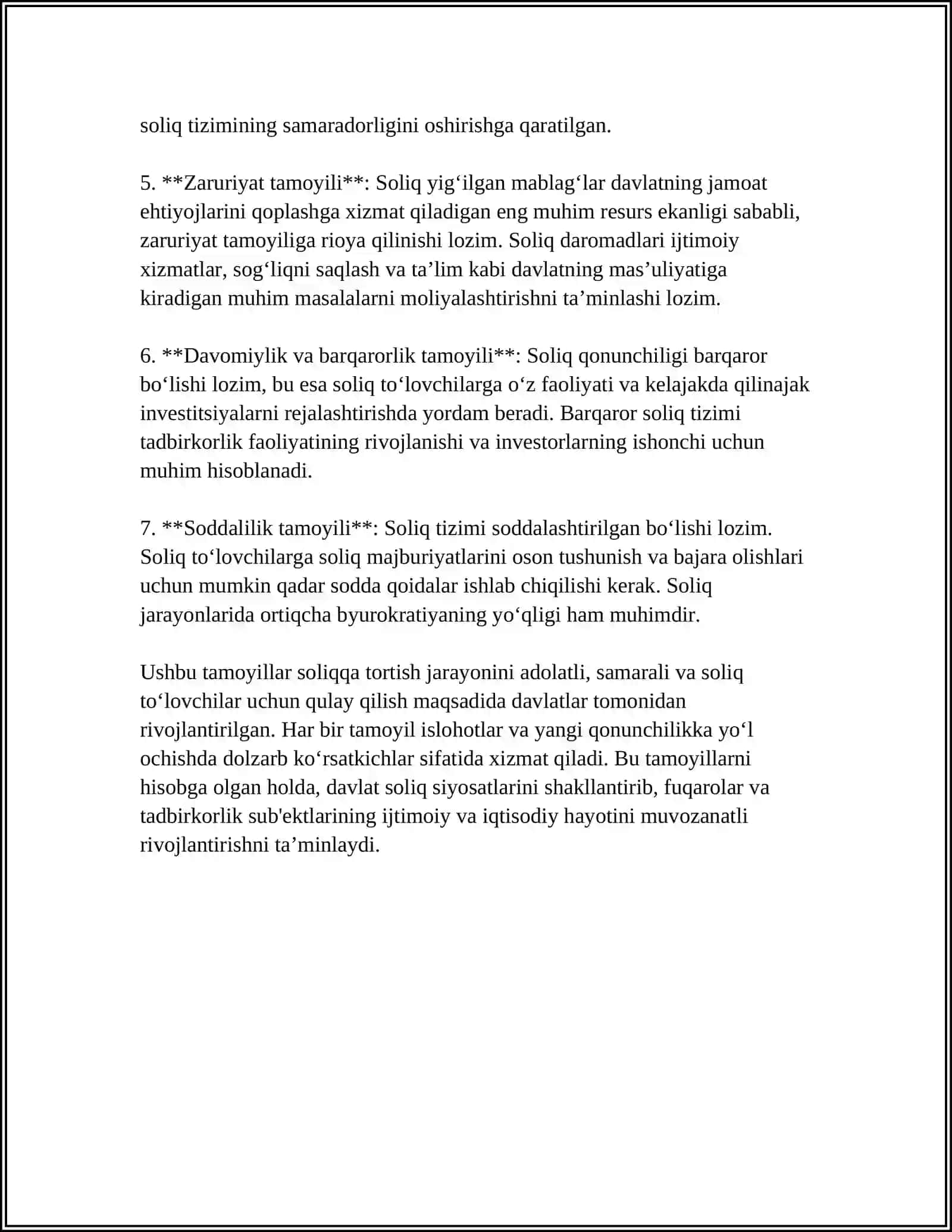 SOLIQ MAJBURIYATINI BAJARISHNING UMUMIYQOIDALARI 4