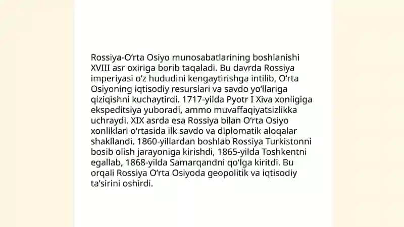 Rossiya imperiyasining oʻrta osiyoga harbiy yurishlari 4