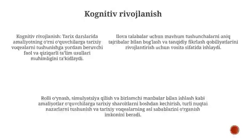 Tarix Darslarida Amalyotning O'Rni 4