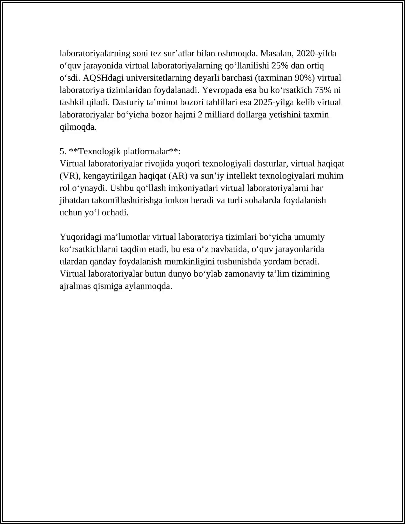 VIRTUAL LABORATORIYA BILAN ISHLASH 4