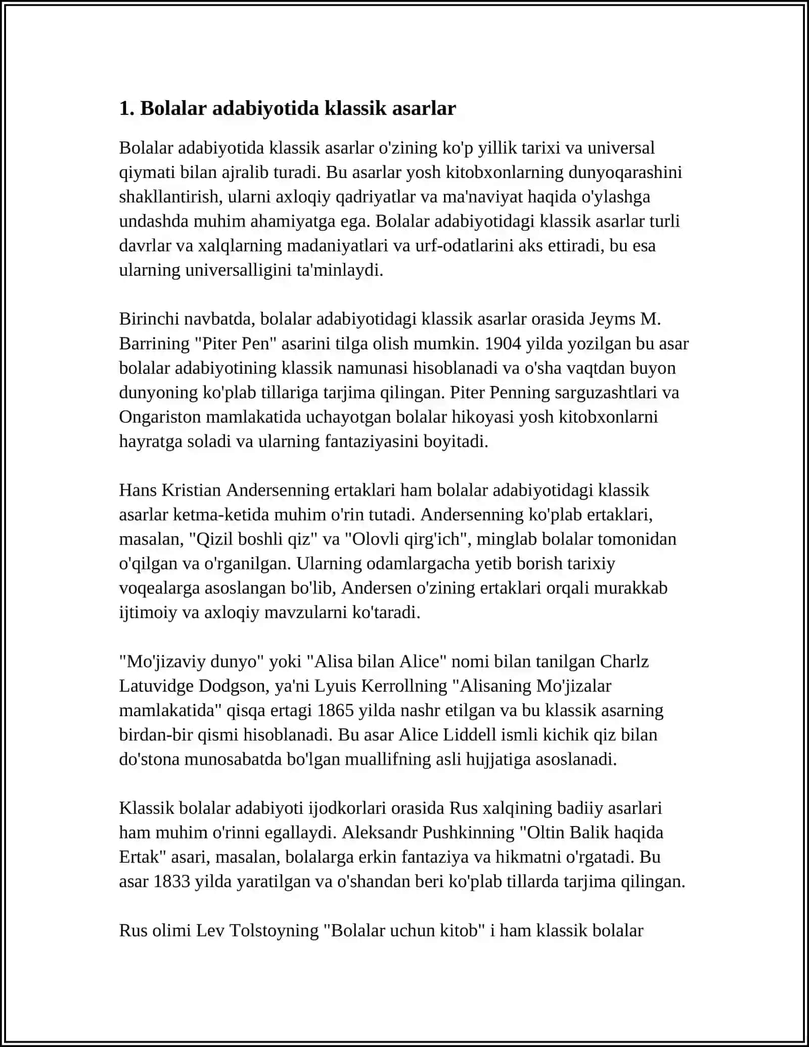 BOLALAR KITOBXONLIGI HAQIDA REFERAT 4