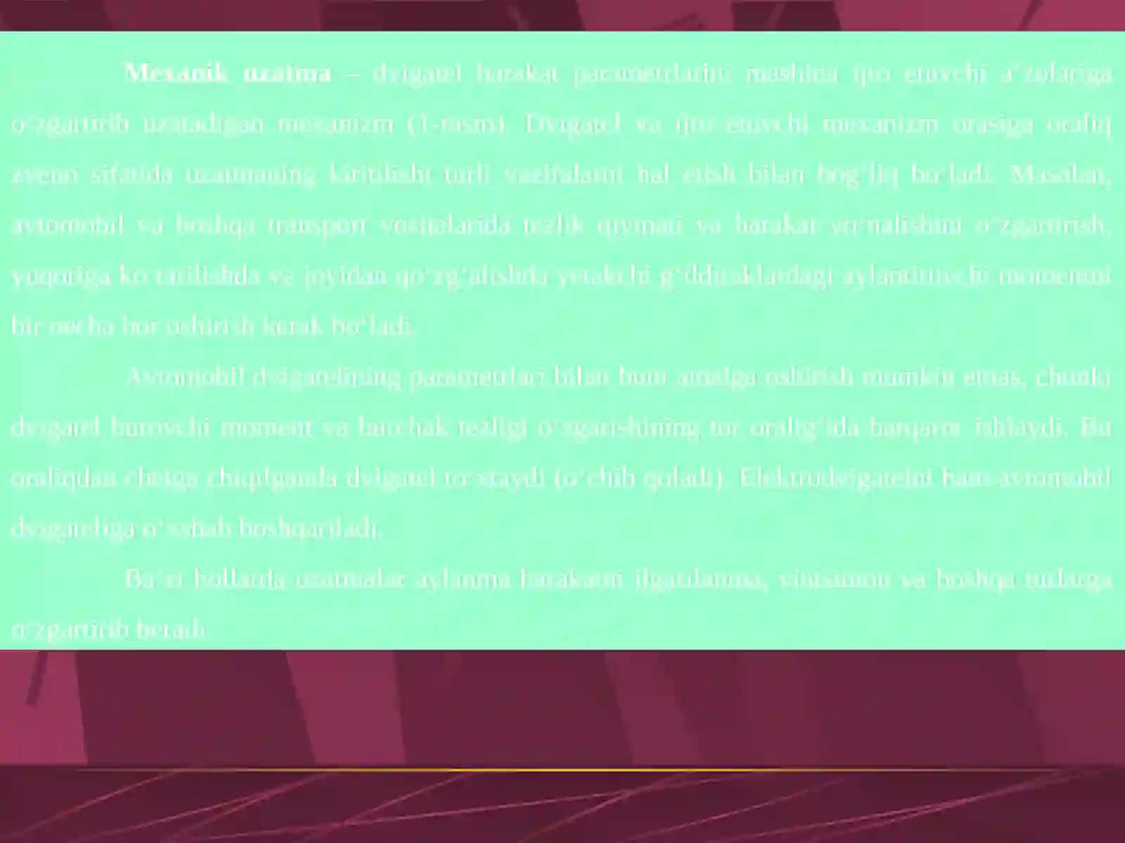 Tishli uzatmalar geometriyasi va kinematikasi 4