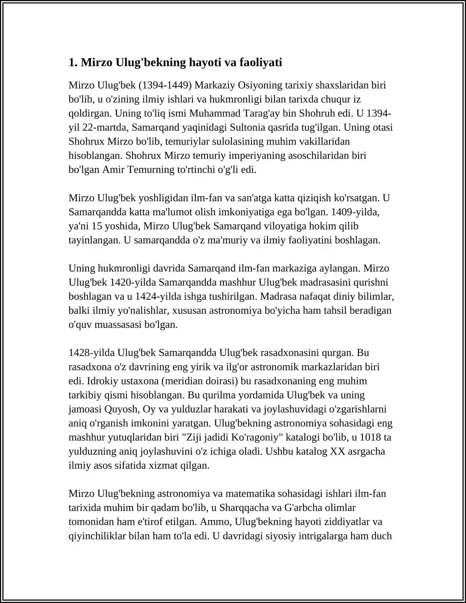 MIRZO ULUGʻBEK -DAVLAT ARBOBI VA BUYUK OLIM 4