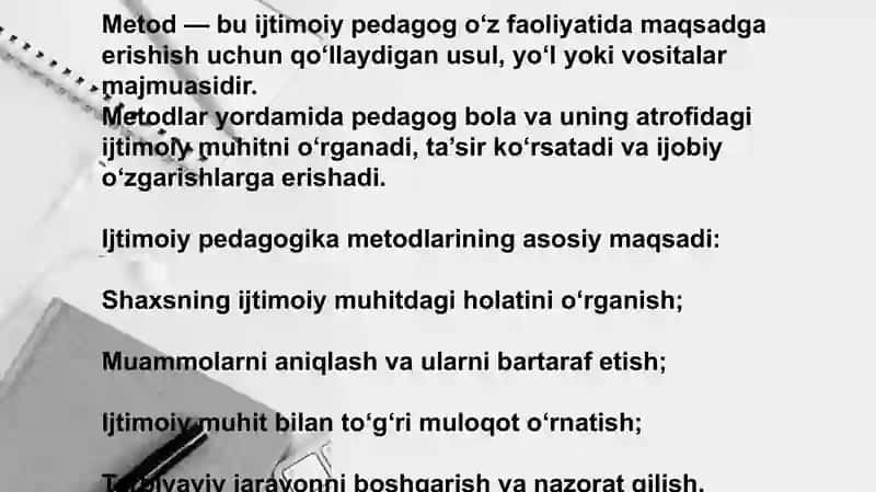 Ijtimoiy pedagogika faoliyat metodlari 4