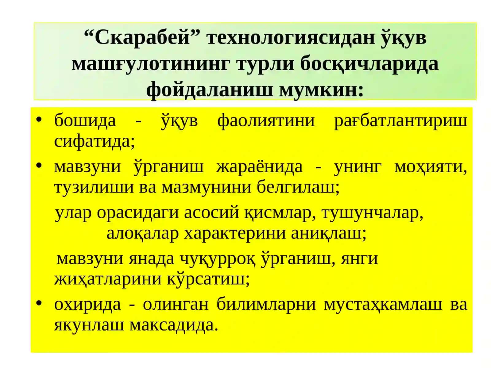 "СКАРАБЕЙ" технологияси 4