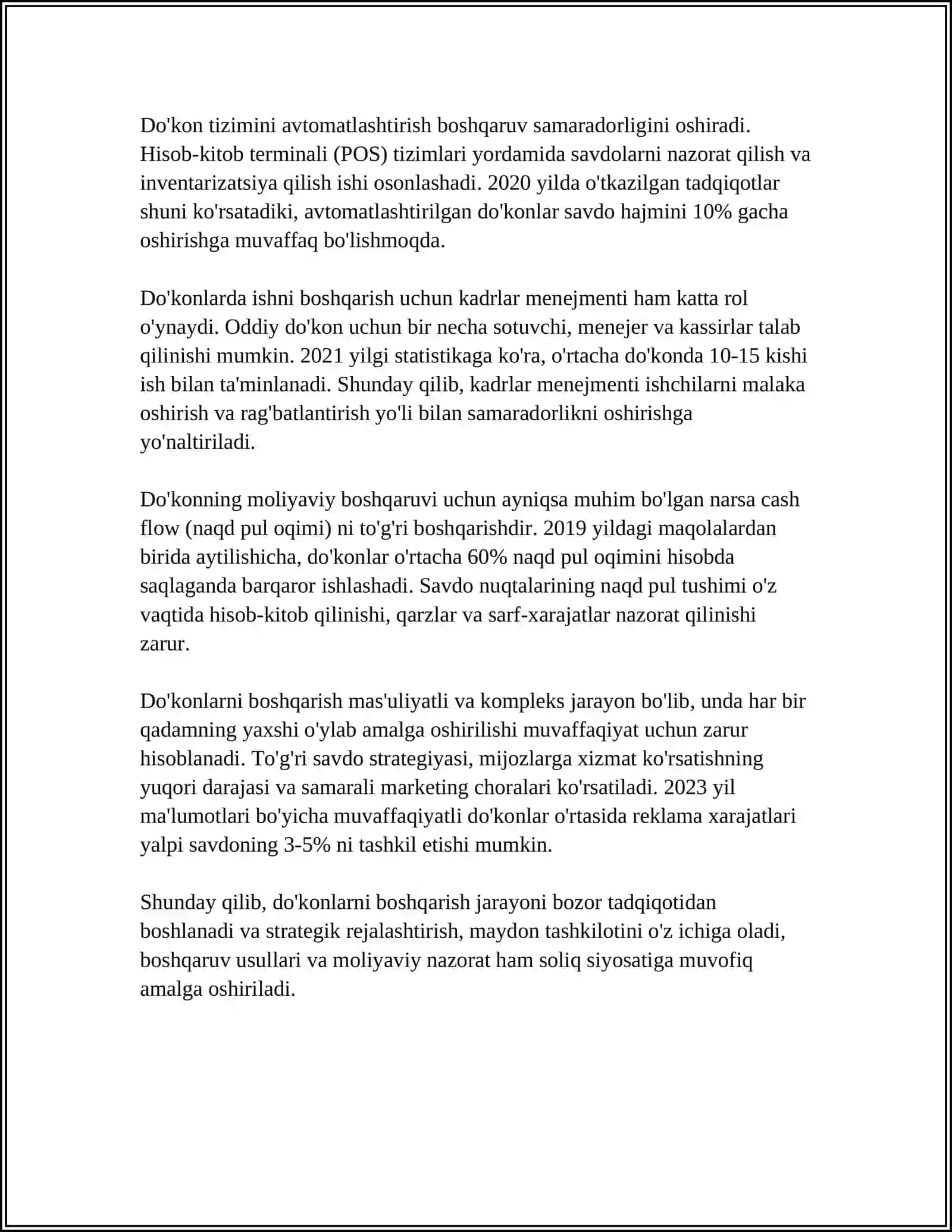 SAVDO VA UMUMIY OVQATLANISH REFERAT 4