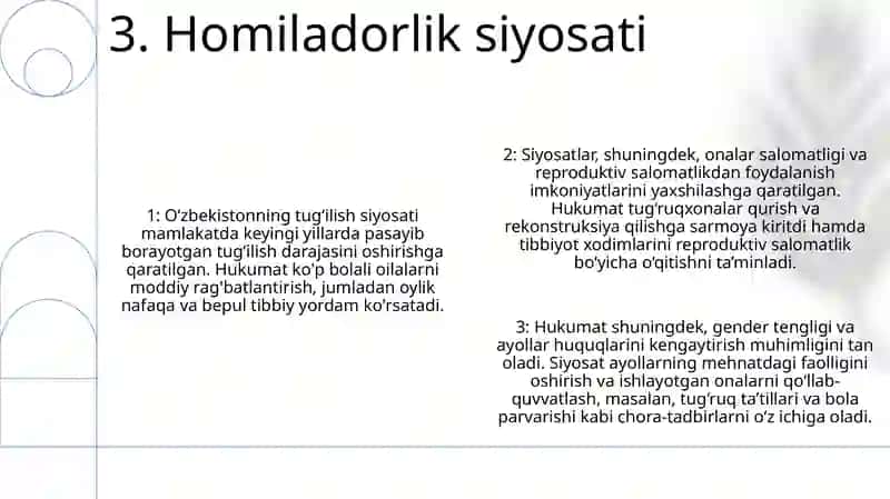 Oʻzbekistonda Demografik Siyosatning Istiqbolli YoʻNalishlari 4