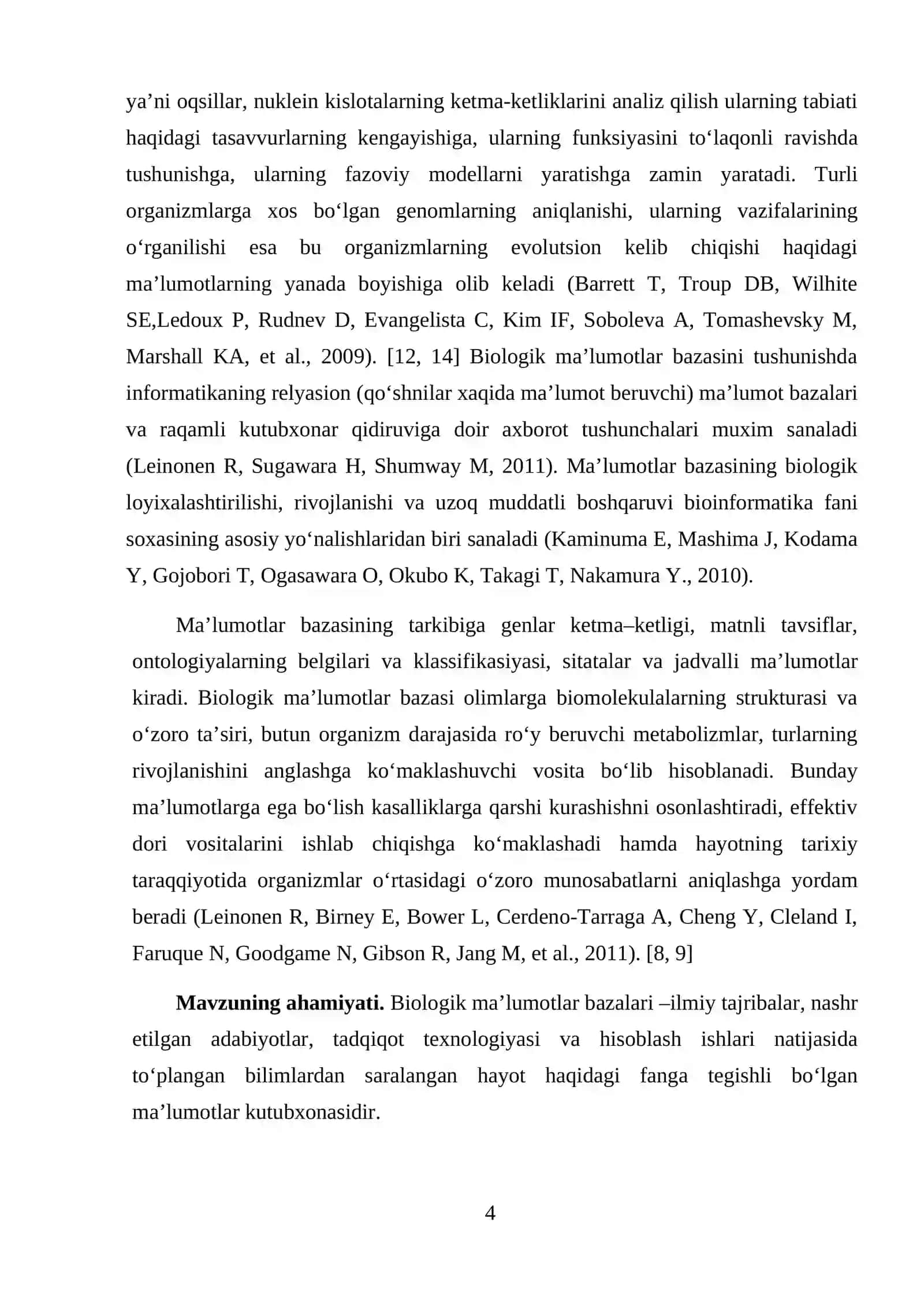 Bioinformatika fanini va sohani rivojlantirish 4