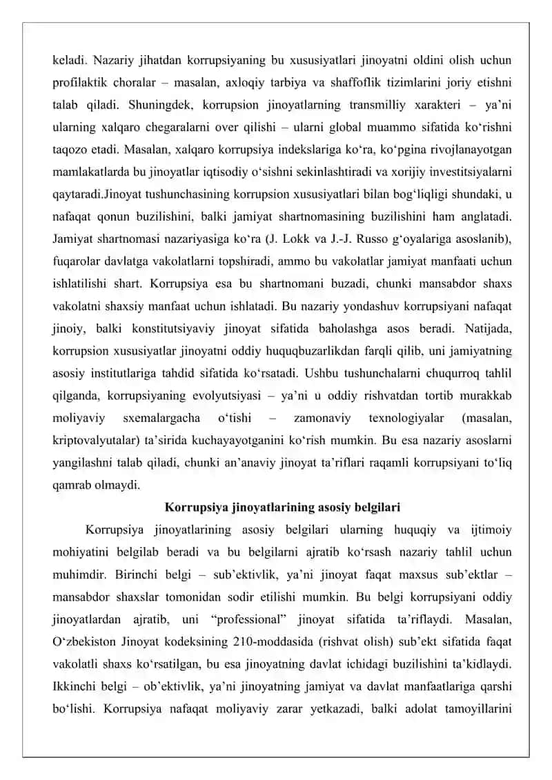Korrupsiyaga oid jinoyatlar tushunchasi 4