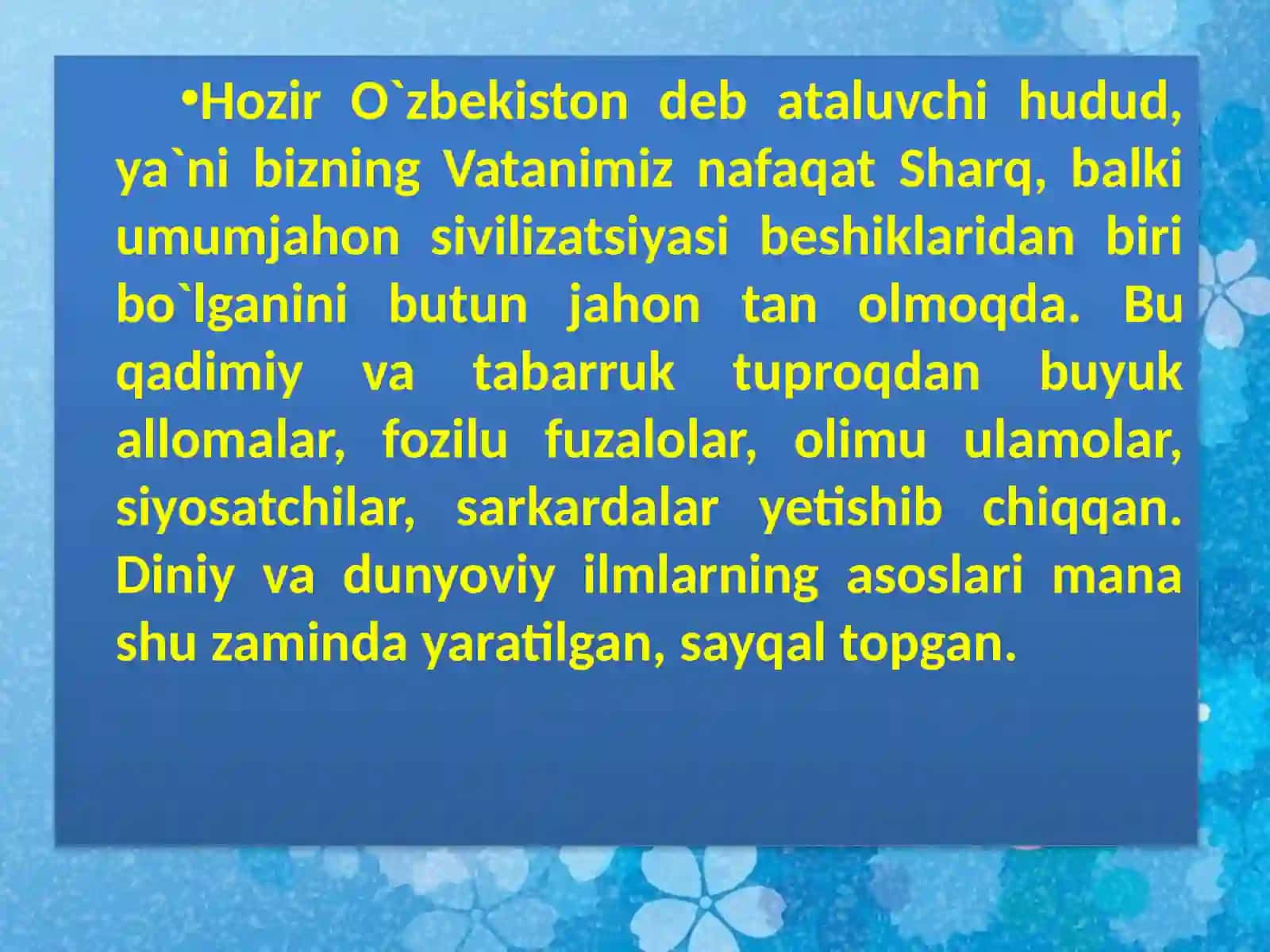 TARIXIY XOTIRASIZ KELAJAK YO`Q 4