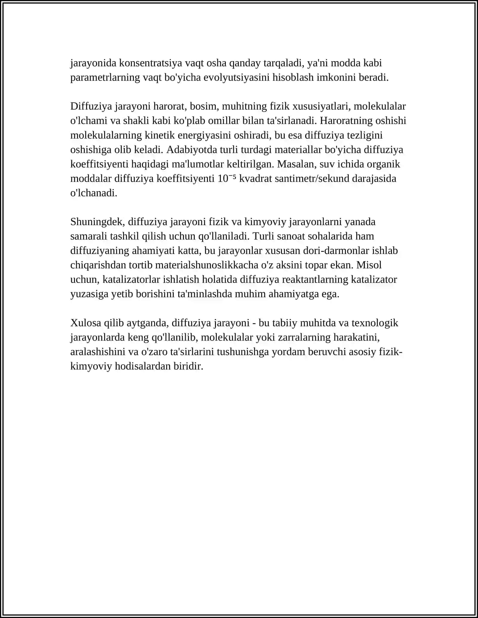 KOʻCHISH HODISALARI.DIFFUZYA 4