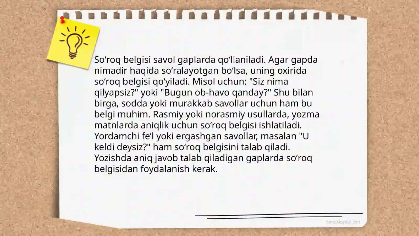 Nuqtaning qoʻllanishi misollari bilan 4