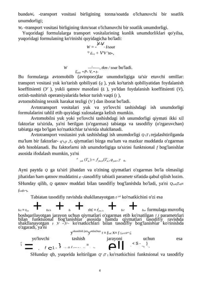 TRANSPORT VOSITALARI UNUMI 4