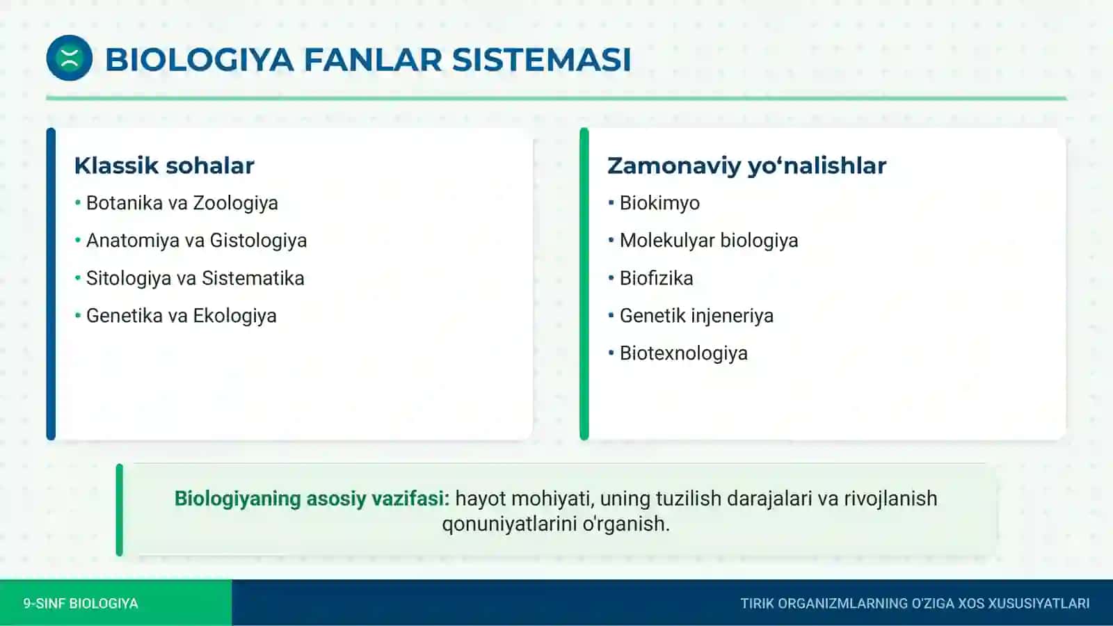 Tirik organizmlarning o‘ziga xos xususiyatlari 4
