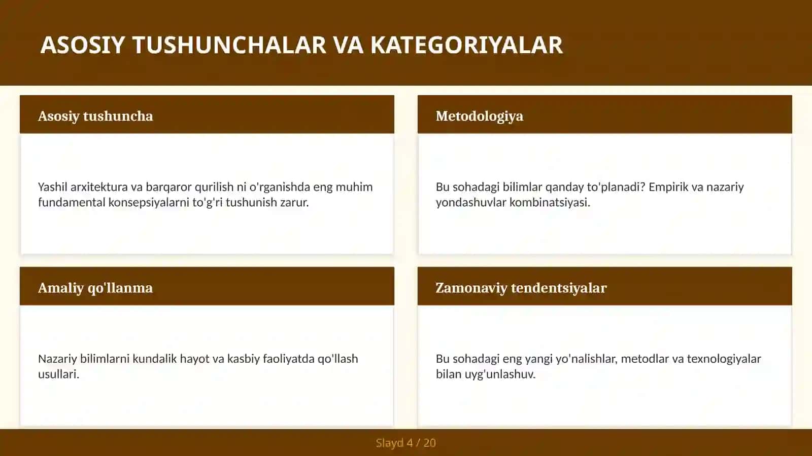 YASHIL ARXITEKTURA VA BARQAROR QURILISH 4
