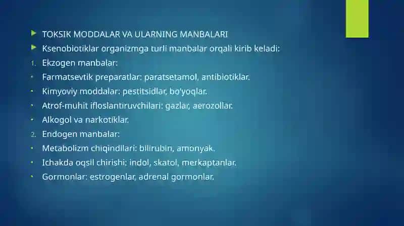 Mikrosomal oksidlanish va kon’yugatsiya reaksiyalari 4