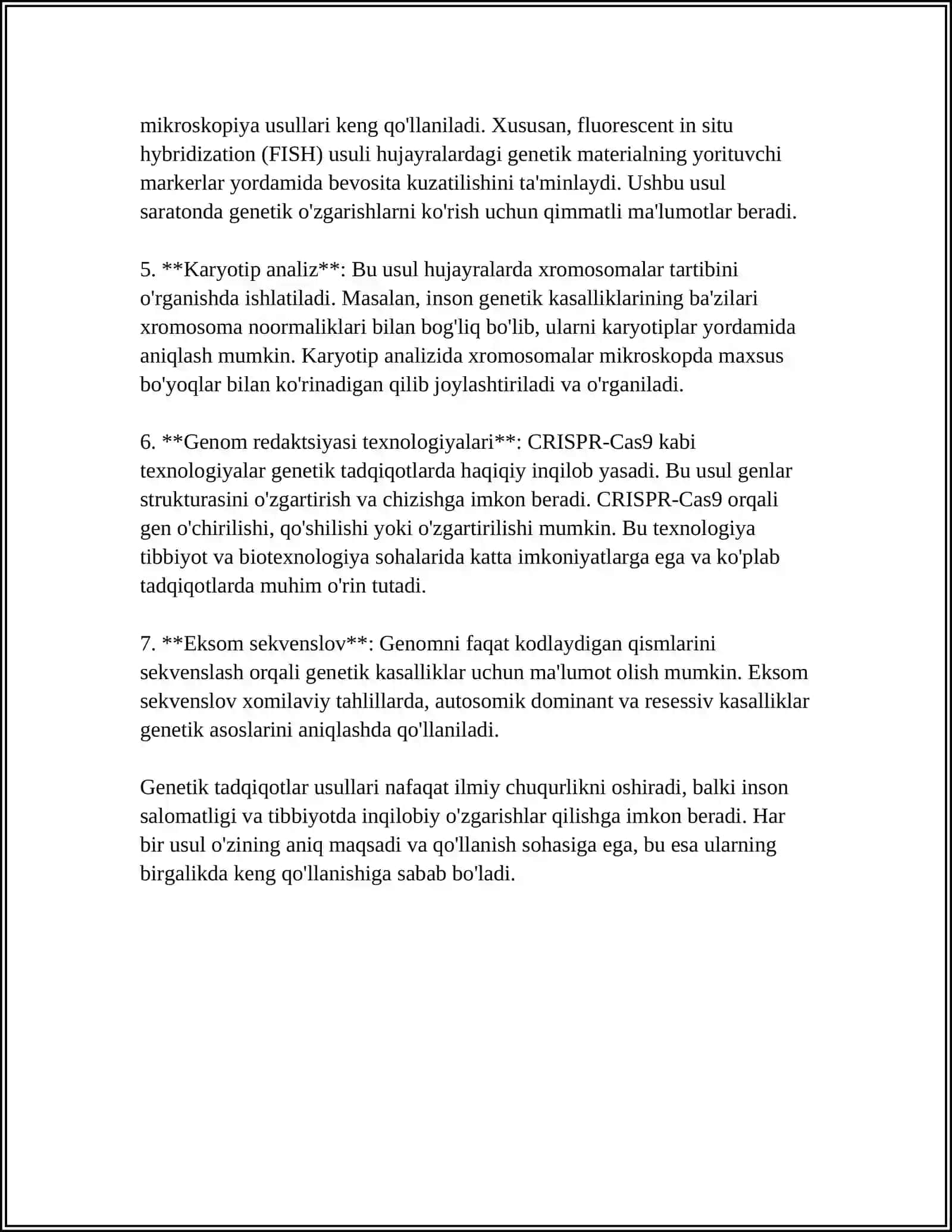 ODAM GENETIKASINING ORGANISH USULLARINI TIBBIYOTDAGI AHAMRIYATI 4