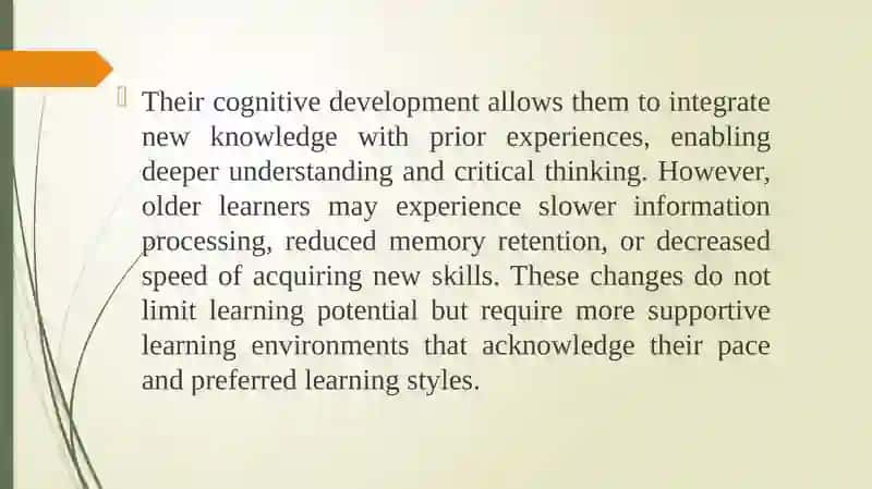 Adults as learnersPsychologicalcharacteristics and language development of adult learnersAdapting materials for adults 4