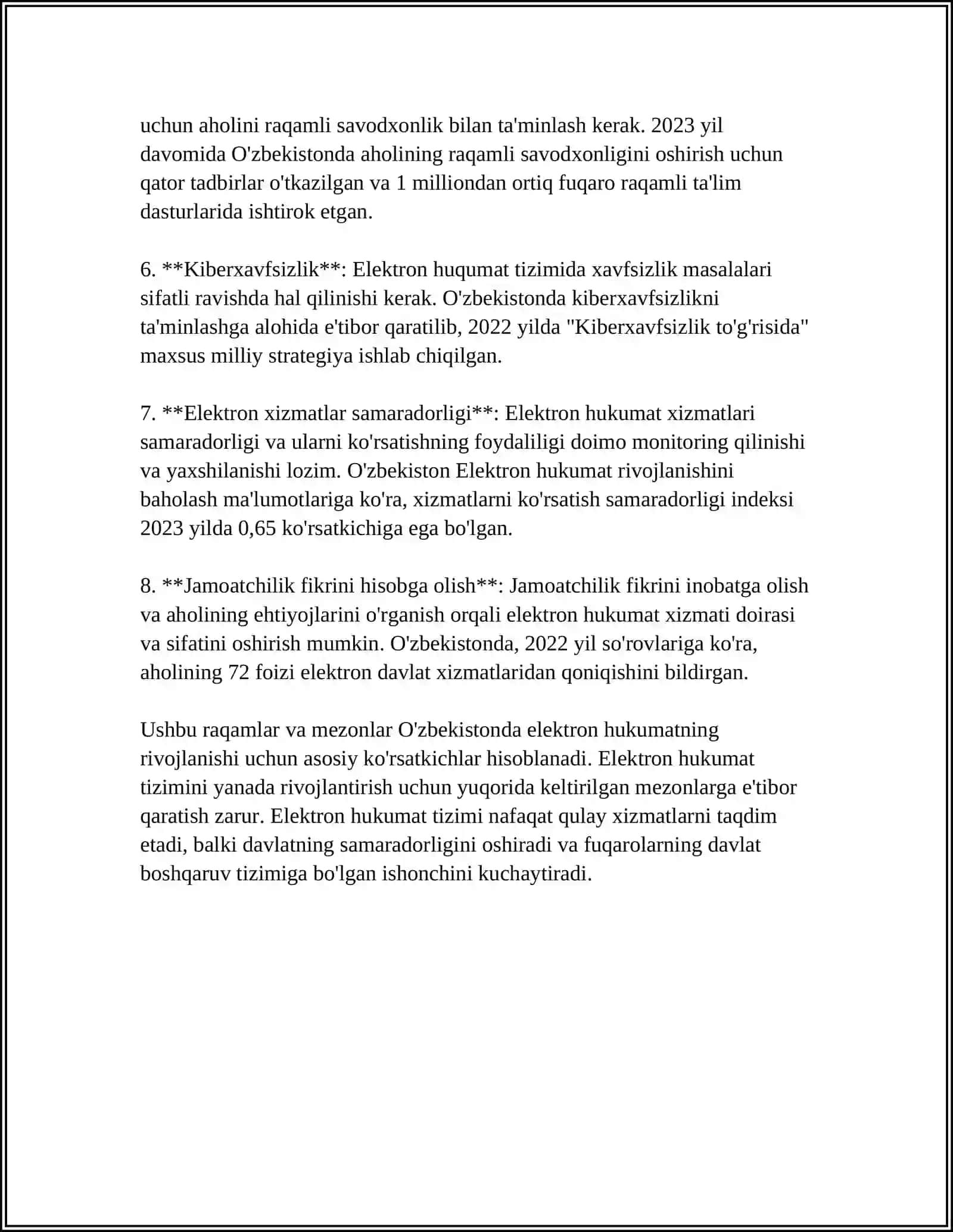 ELEKTRON HUKUMATNI RIVOJLANTIRISH REYTINGI 4