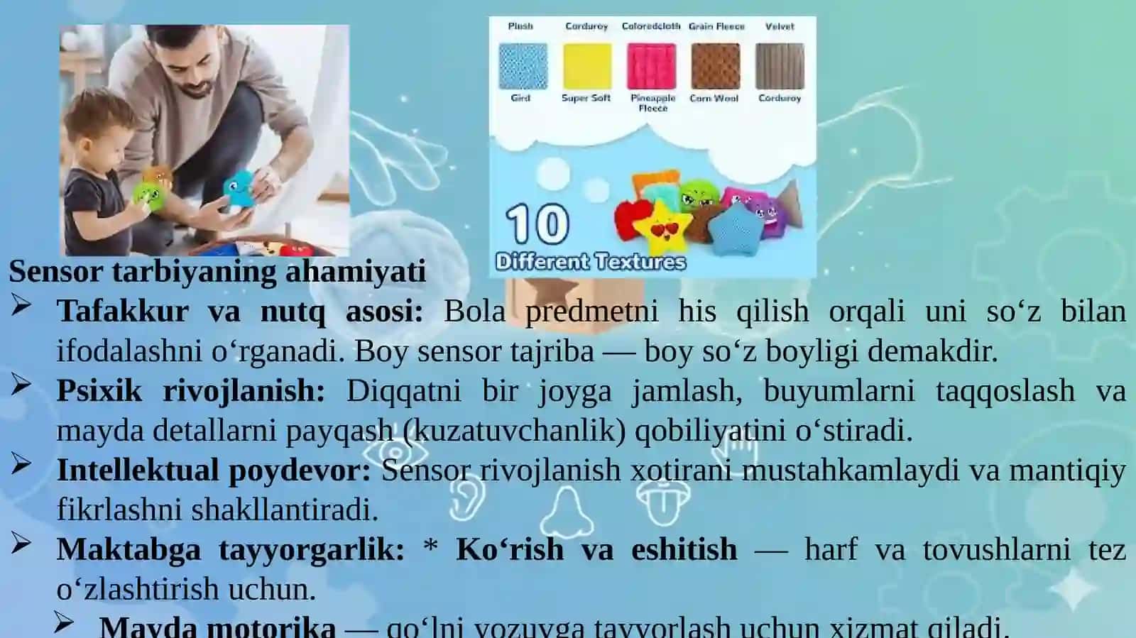 MAKTABGACHA YOSH DAVRIDA SENSOR TARAQQIYOT XUSUSIYATLARI. 4
