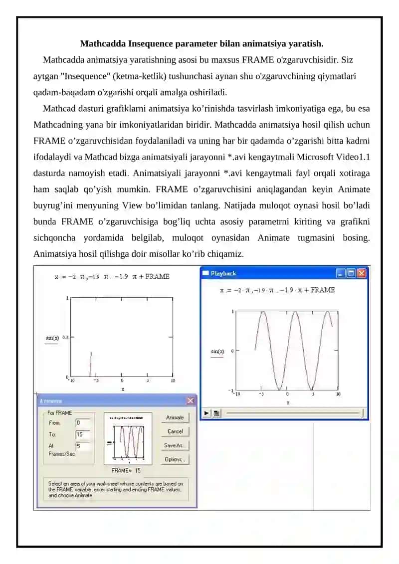 Mathcadda dinamik grafika 4