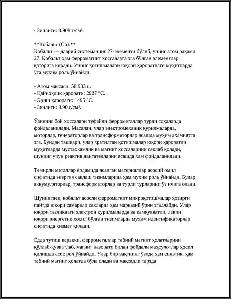 METALL VA NOMETALL MATERIALLARNING TURLARI 4