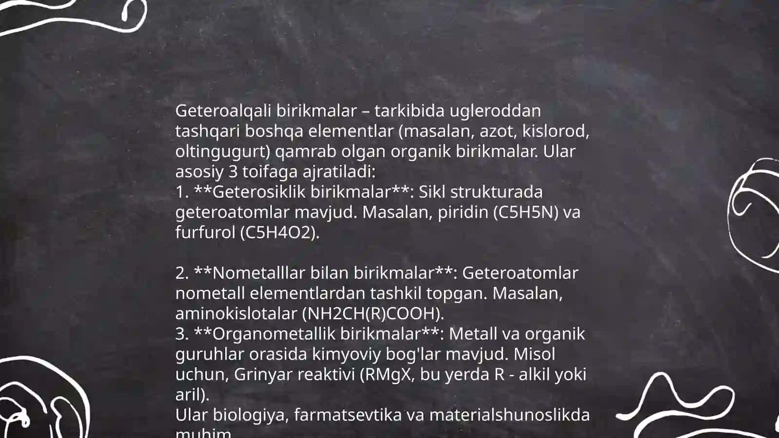 Geterofunksiyonal va geterohalqaliy birikmalar 4