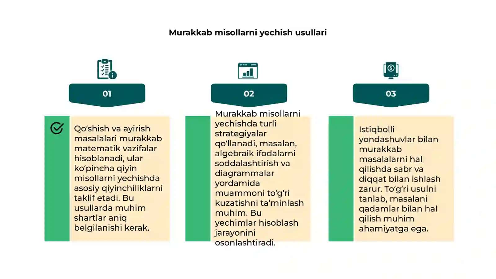 Qoʻshish va ayirishga doir murakkab masalalar 4
