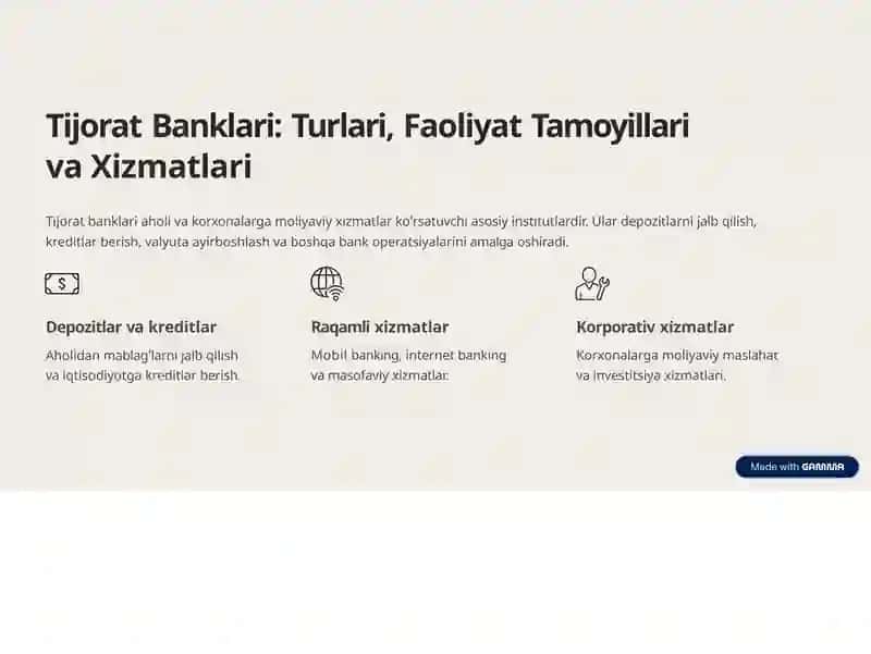 Oʻzbekiston Respublikasi Bank Tizimi:Tarkibi va Faoliyati 4