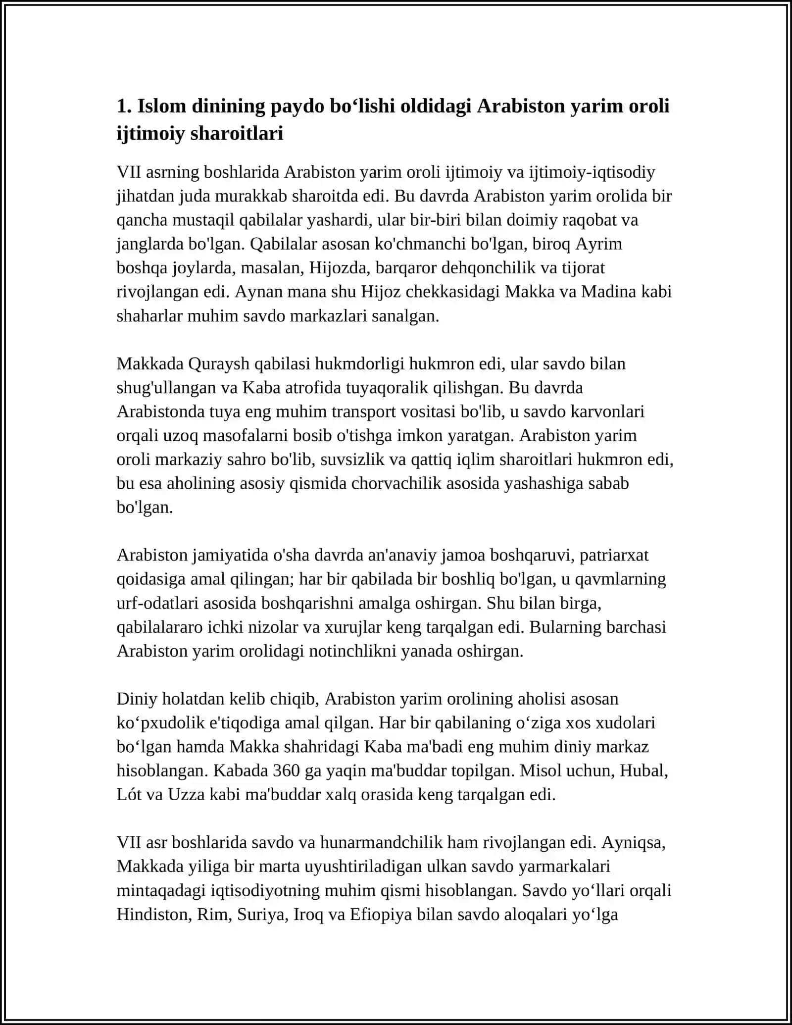 ISLOM DININING PAYDO BO‘LISHIDAGI IJTIMOIY-SIYOSIY VA MADANIY SHAROITLAR 4