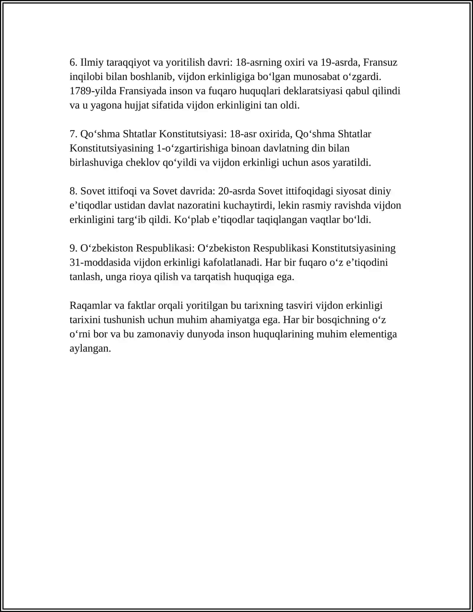 " VIJDON ERKINLIGINI VA DINIY TASHKILOTLAR TOʻGʻRISIDA " 4