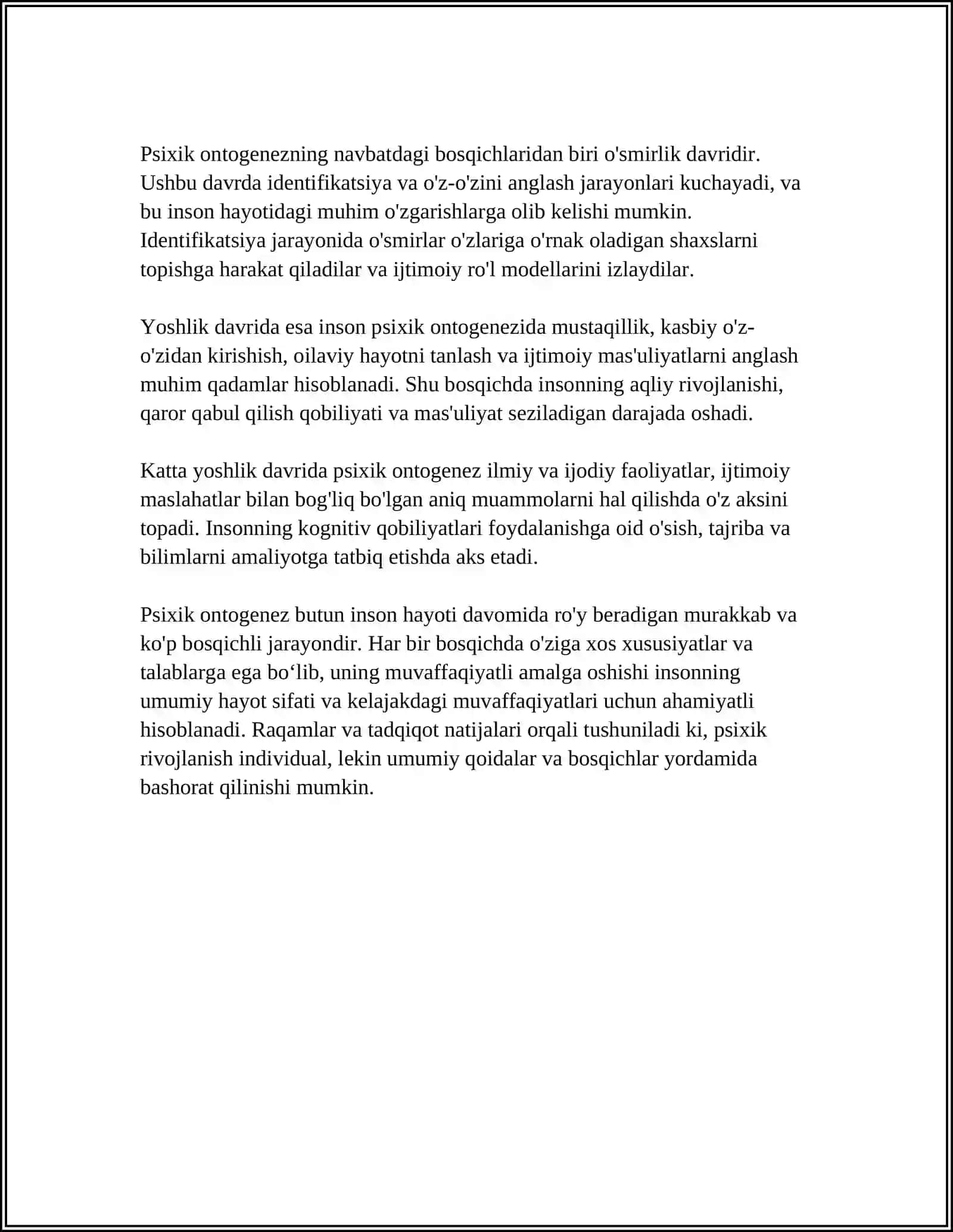 PSIXIKANI ONTOGENEZDA RIVOJLANISHI 4