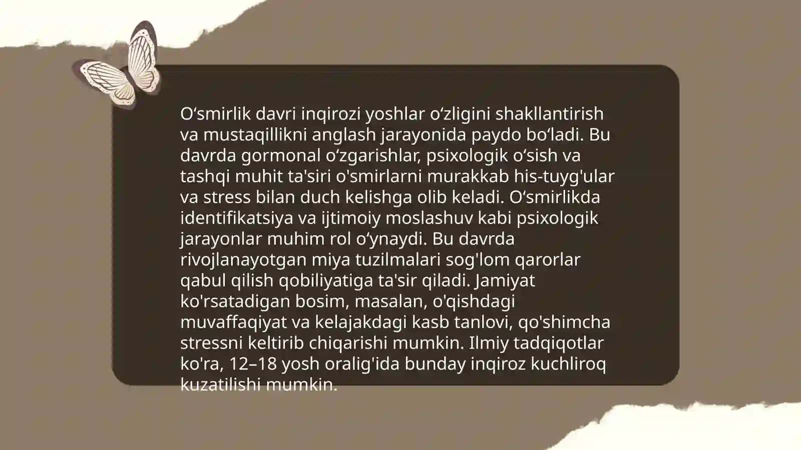 Oʻsmirlik yoshi xulq atvori muloqot 4