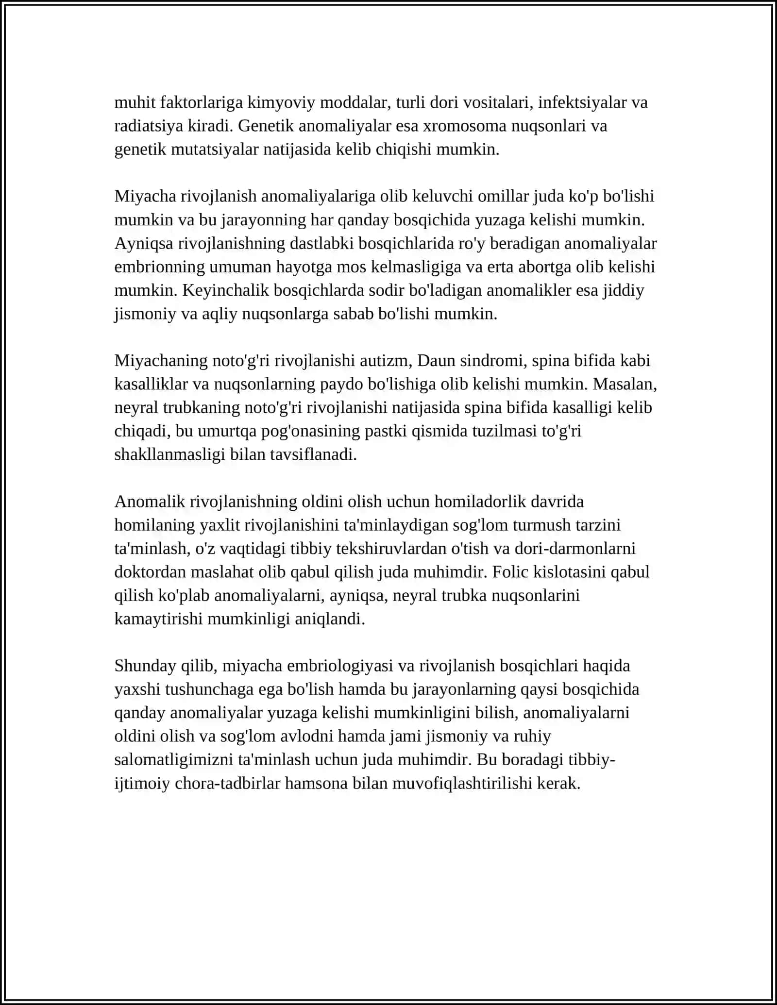 MIYACHA RIVOJLANISH ANOMALIYASI 4