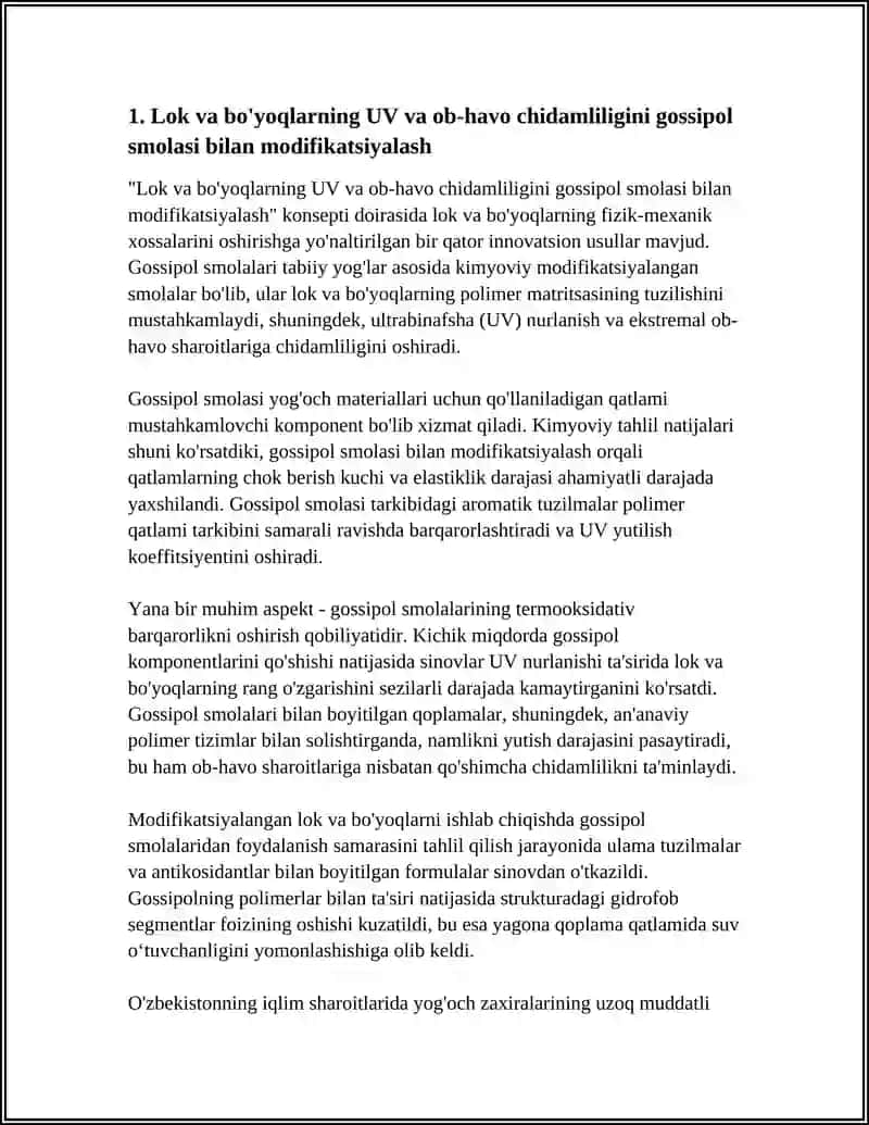 LOK VA BO'YOQLARNING XOSSALARINI YAXSHILASH USULLARI 4