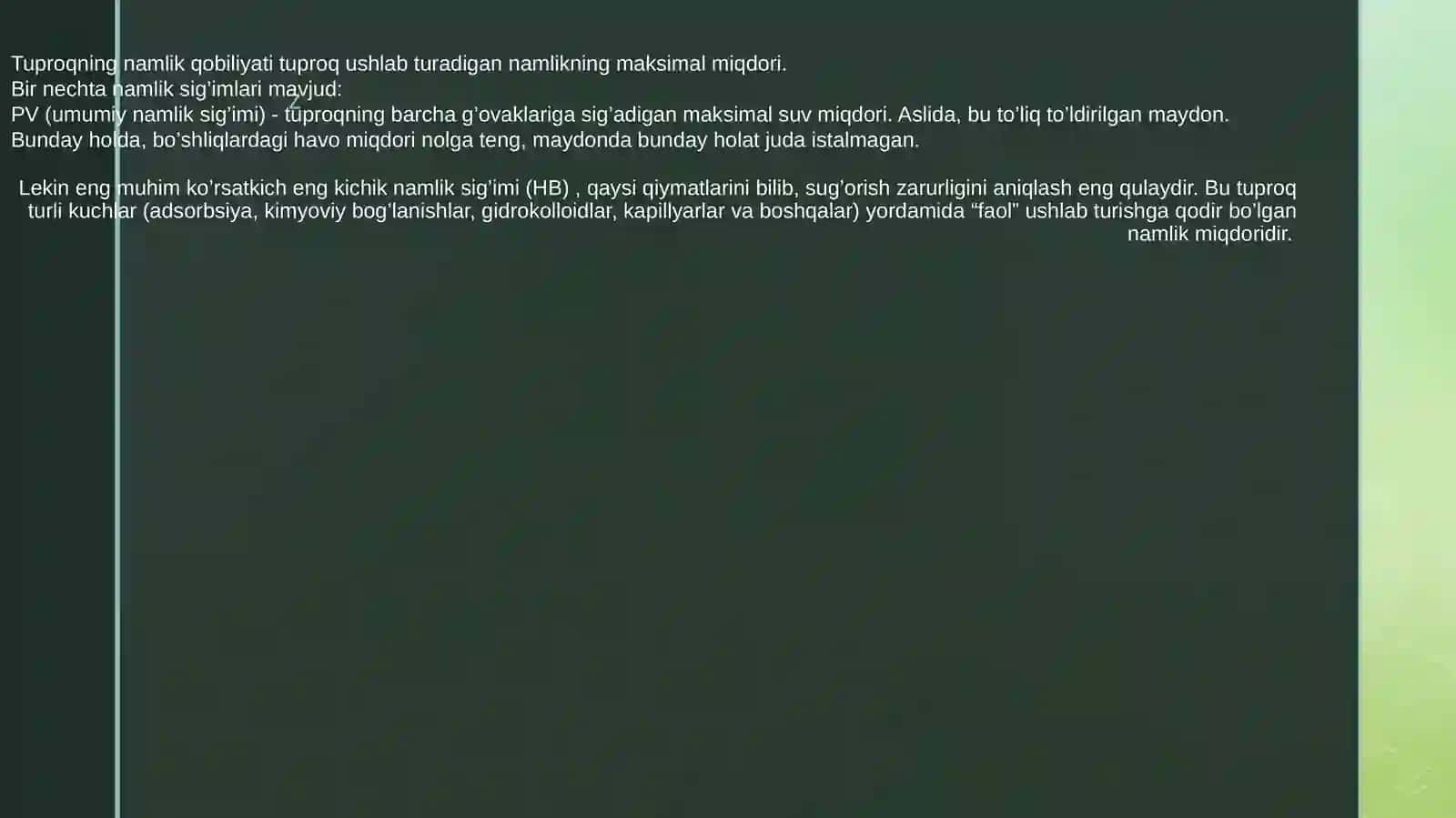 Tuproq namligi va uni aniqlash usullari 4
