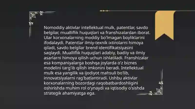 Nomoddiy aktivlar hisobi 4