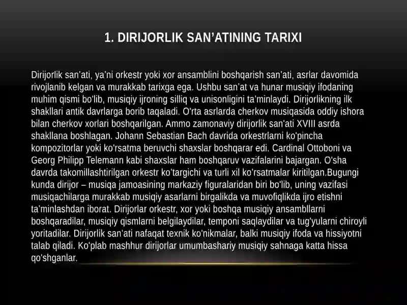 Dirijorlik san’ati tarixi 4